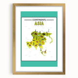 Kids Educational Wall Art – Asia Continent Map Learning Print