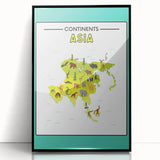 Kids Educational Wall Art – Asia Continent Map Learning Print