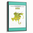 Kids Educational Wall Art – Asia Continent Map Learning Print