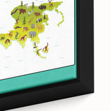Kids Educational Wall Art – Asia Continent Map Learning Print