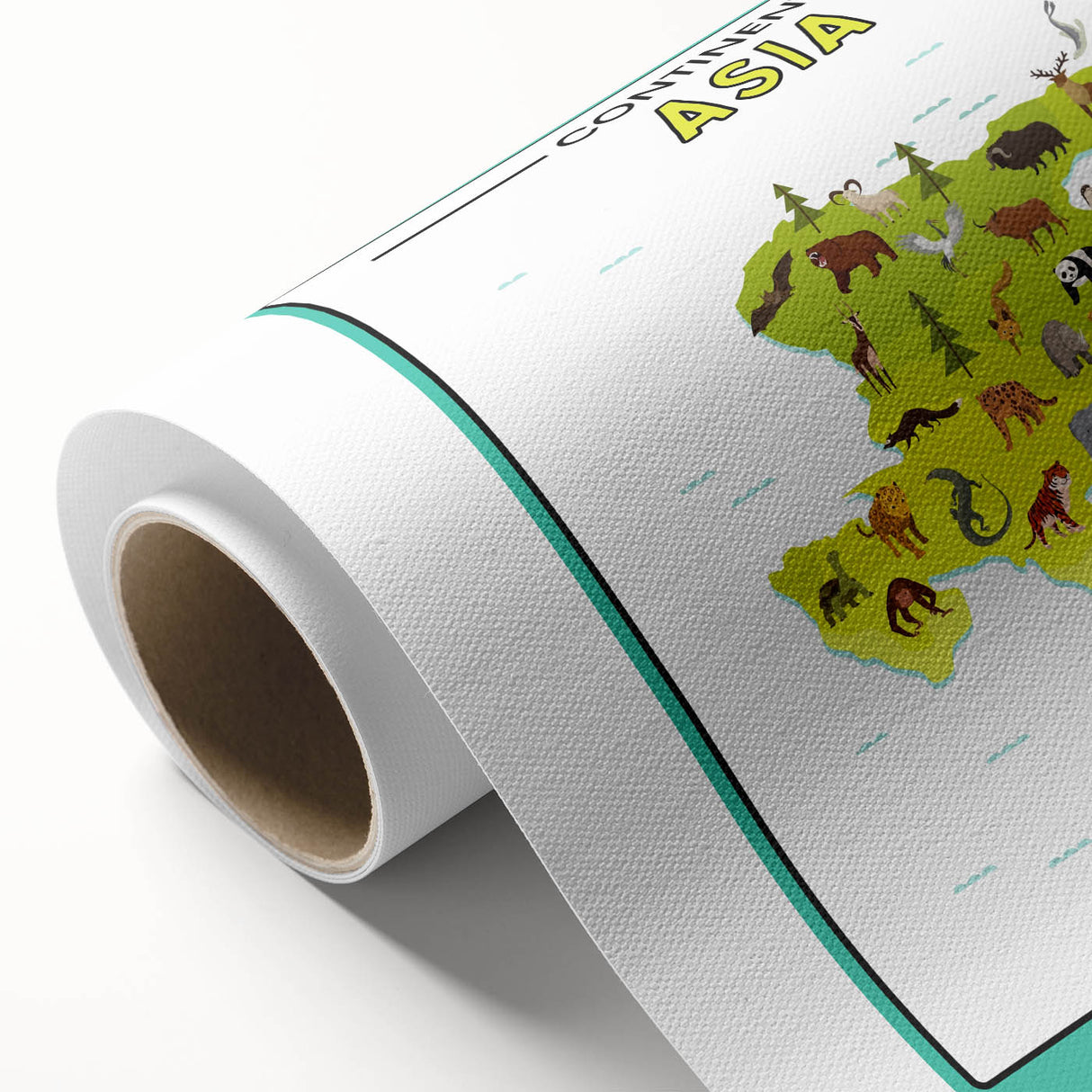 Kids Educational Wall Art – Asia Continent Map Learning Print