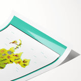 Kids Educational Wall Art – Asia Continent Map Learning Print