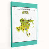 Kids Educational Wall Art – Asia Continent Map Learning Print