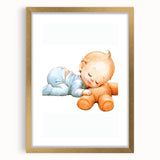Sleeping Baby Nursery Wall Art - Framed Baby Room Print