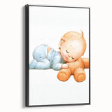 Sleeping Baby Nursery Wall Art - Framed Baby Room Print