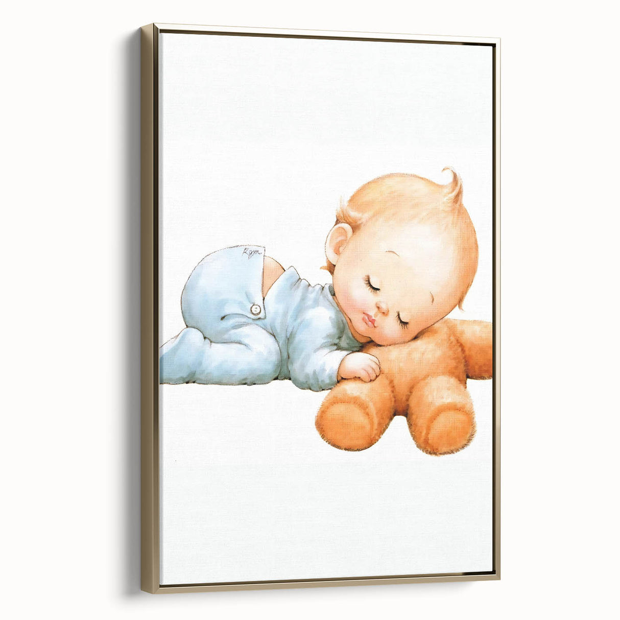 Sleeping Baby Nursery Wall Art - Framed Baby Room Print