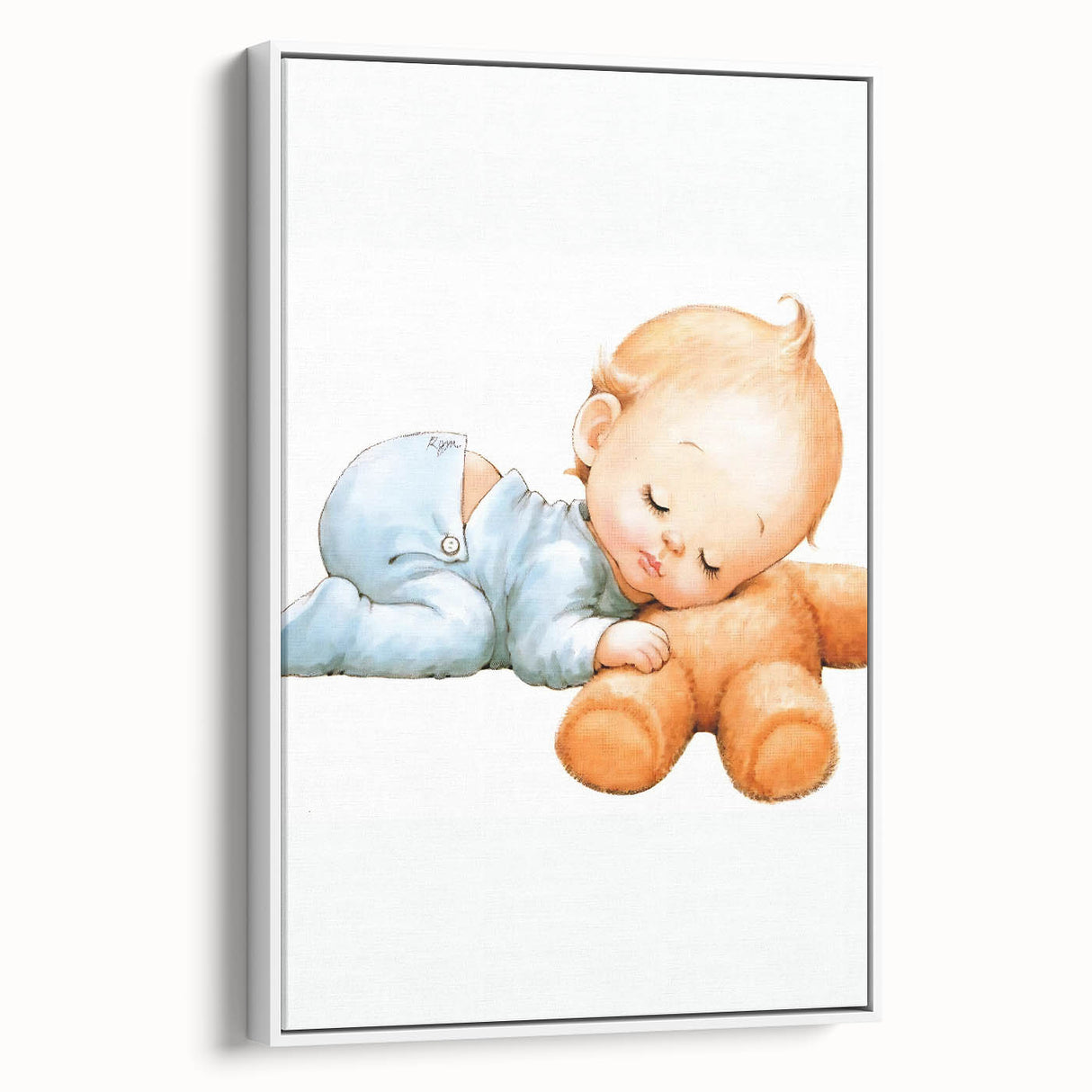 Sleeping Baby Nursery Wall Art - Framed Baby Room Print