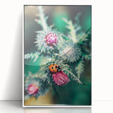 Art deco poster featuring a spring-themed design in pastel shades on white acrylic, framed, ideal for nursery wall art.