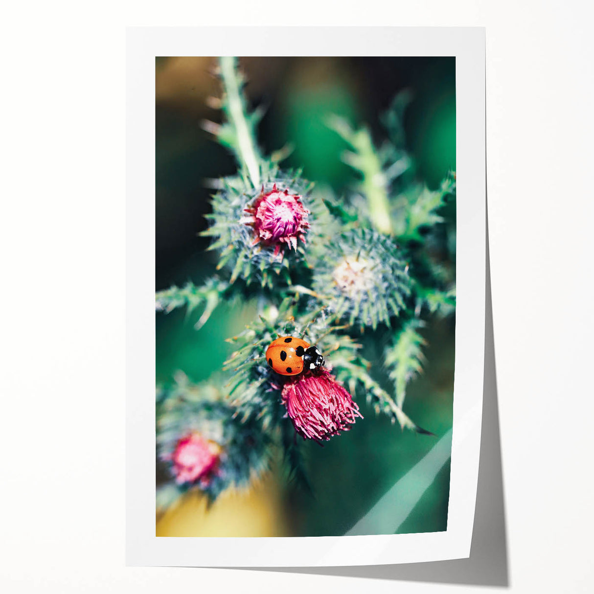 Rolled canvas print of spring-themed floral art in pastel shades, ideal for art wall dining room.