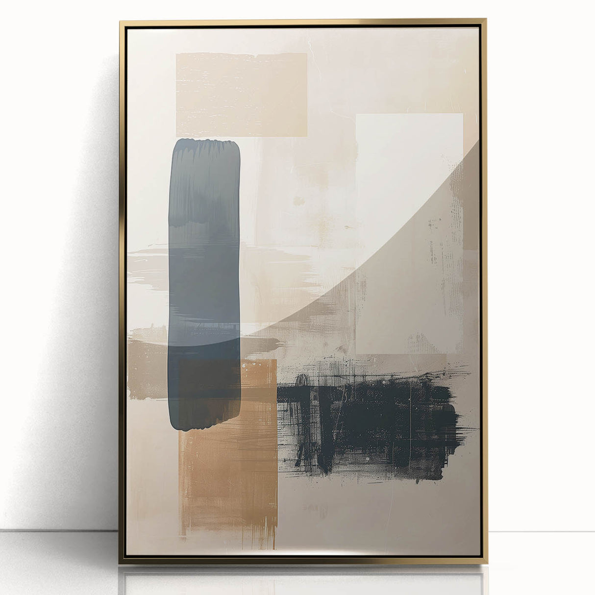 Mid Century Modern Geometric Art - Neutral Abstract Minimalist Decor