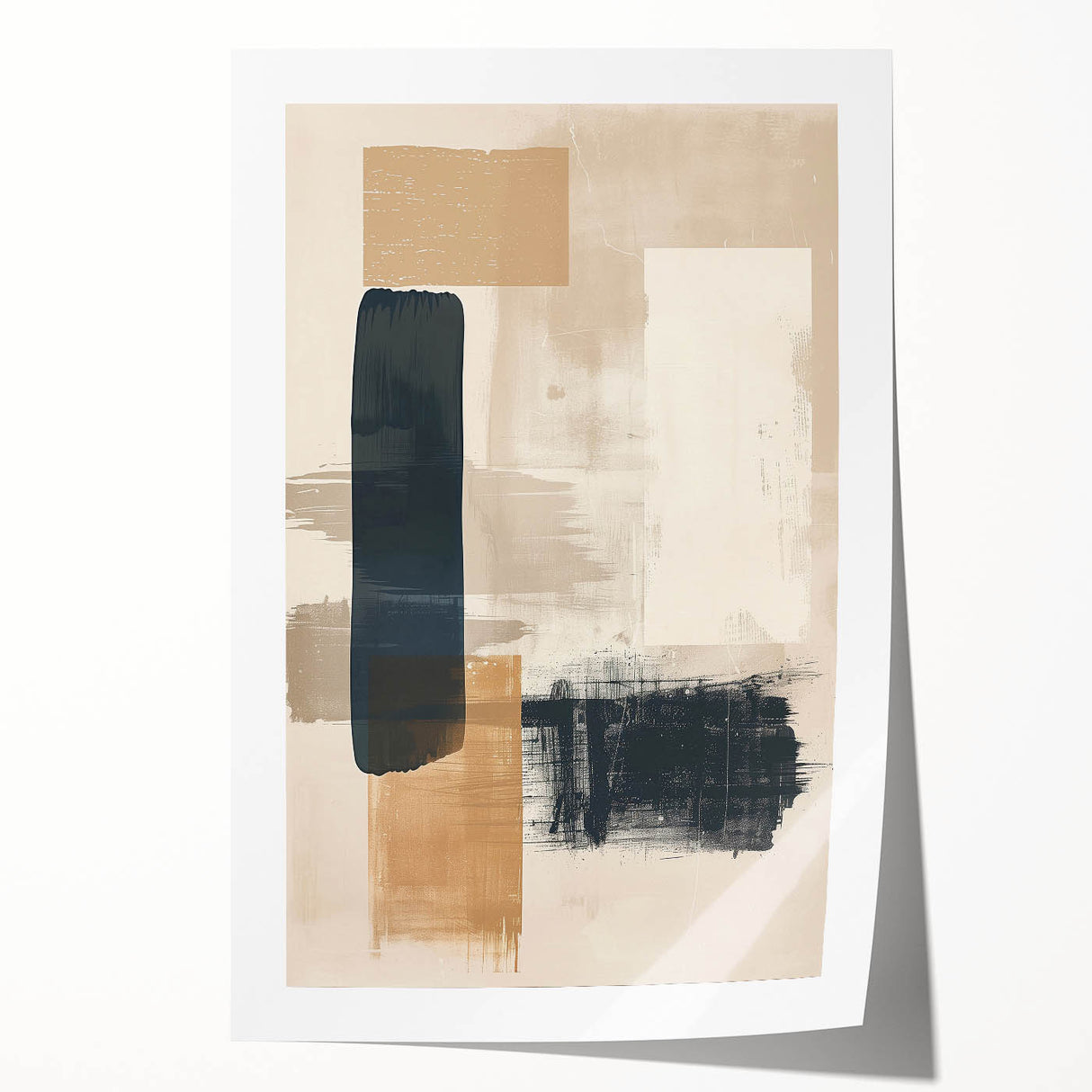 Mid Century Modern Geometric Art - Neutral Abstract Minimalist Decor
