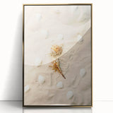 Large acrylic print featuring a mid-century modernist summer scene in muted gold tones, ideal for nursery wall art.