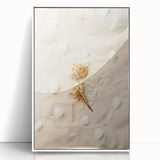 Art deco poster of a summer scene in soft pastel shades on white framed acrylic, ideal for nursery wall art.
