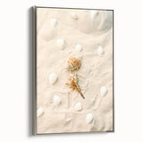 Landscape art painting featuring a colorful vintage poster design on a black background, framed in silver.