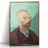 Acrylic print of Van Gogh-inspired art deco poster in gold frame, suitable for modern art wall decor or nursery.