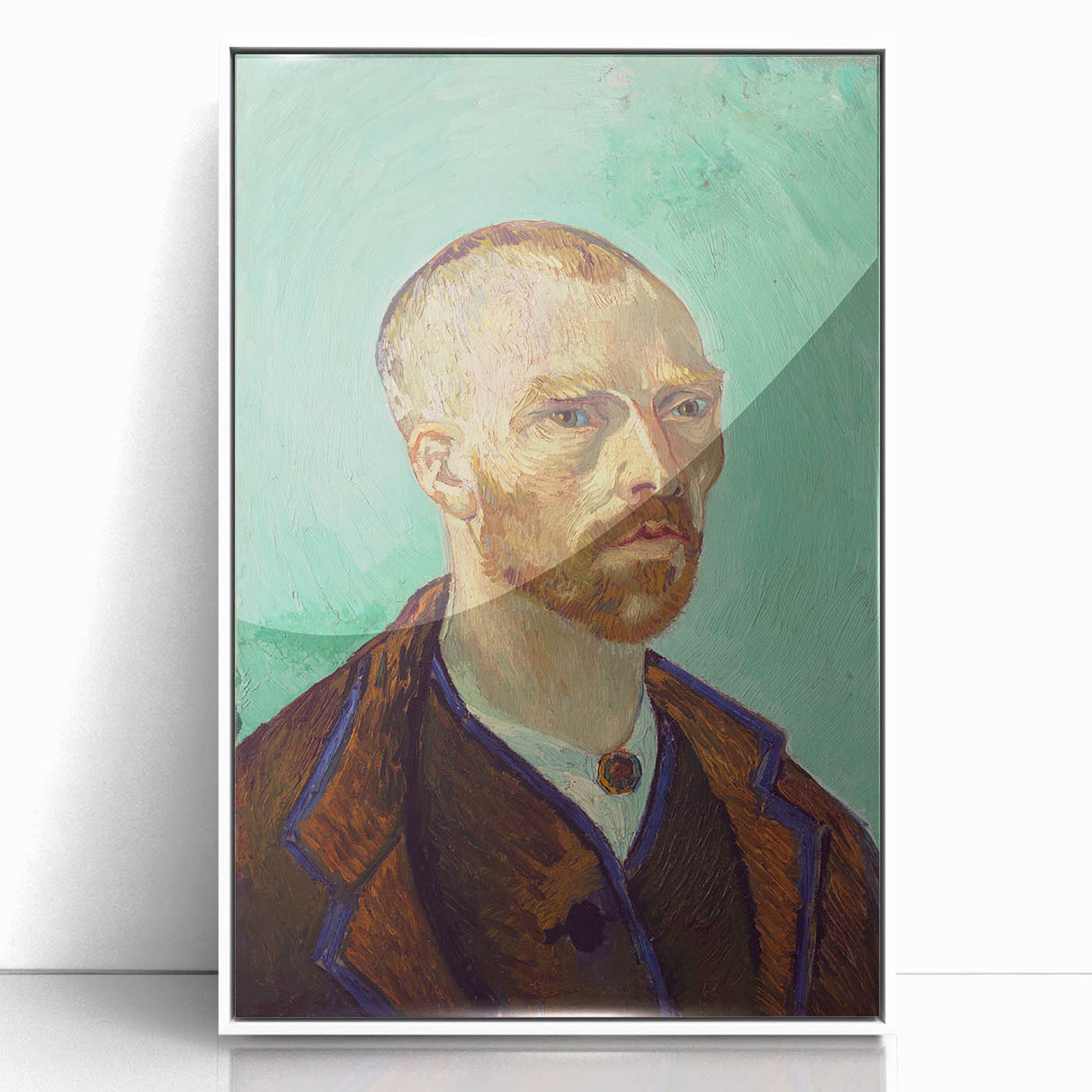 Mid-century modernist art depicting a starry night in acrylic print with vibrant blue and yellow tones.