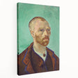 Side view of a stretched canvas featuring a Van Gogh-inspired abstract design in vibrant yellow and blue tones.