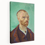 Side view of a stretched canvas featuring a Van Gogh-inspired abstract design in vibrant yellow and blue tones.