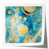 Abstract wall art print showcasing dynamic strokes in vibrant colors, perfect for modern decor. Glossy finish enhances visual appeal, ideal for living spaces.