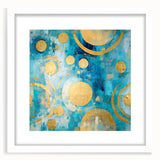 Abstract strokes wall art framed in white with a mat, showcasing vibrant colors and dynamic patterns, perfect for modern home decor or office spaces.