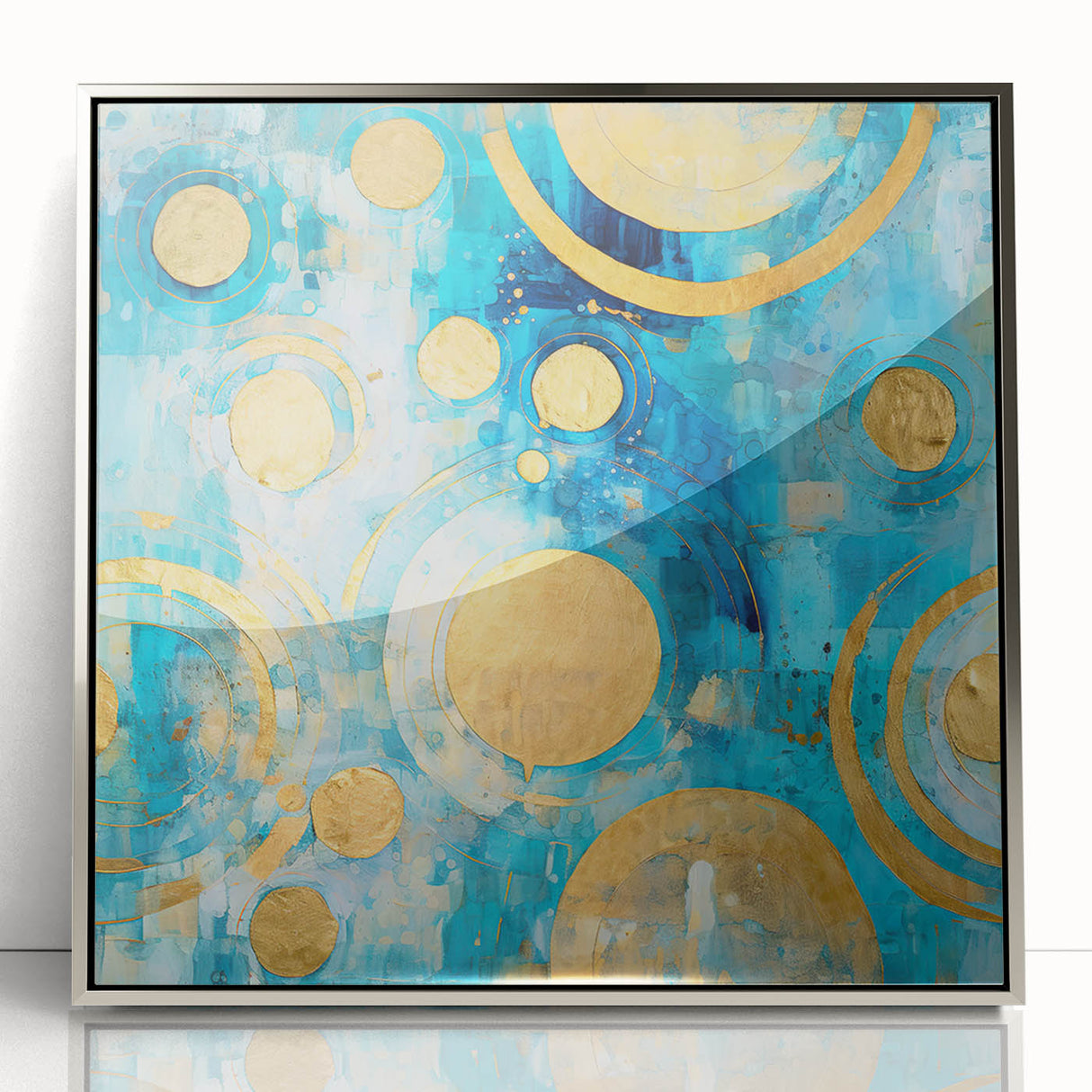 Framed acrylic wall art showcasing abstract silver strokes on a textured background, perfect for modern home decor. Ideal for enhancing contemporary interiors.