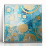Framed acrylic wall art featuring abstract strokes in vibrant colors, set against a white background, ideal for modern home decor. Perfect for adding a contemporary touch to living spaces.