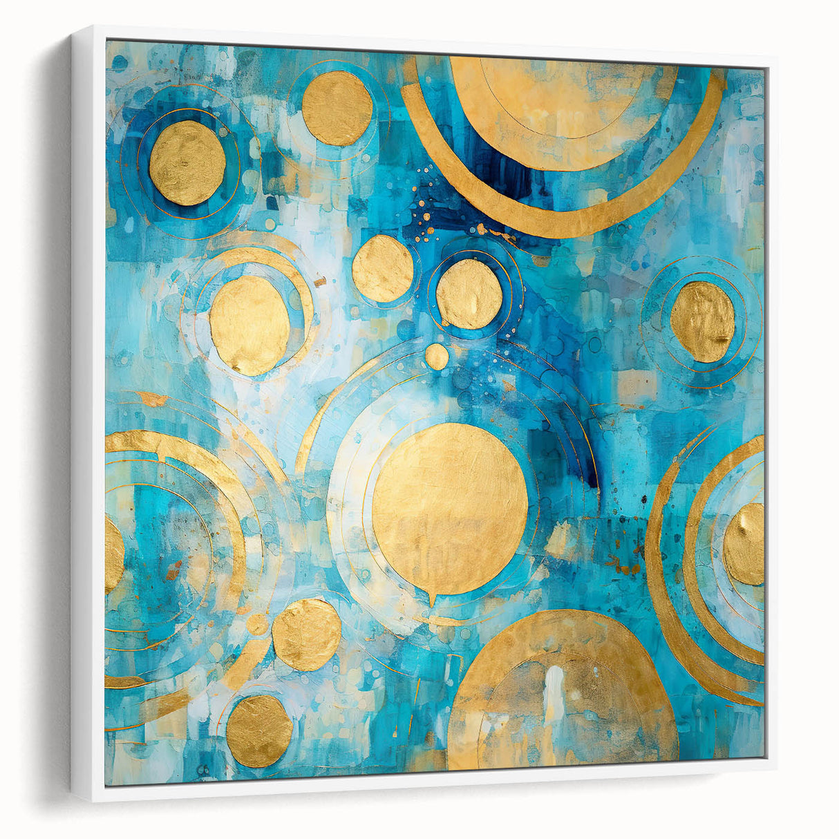 Framed canvas wall art featuring abstract strokes in white and soft pastel colors, showcasing a modern design ideal for contemporary decor, viewed from the side.