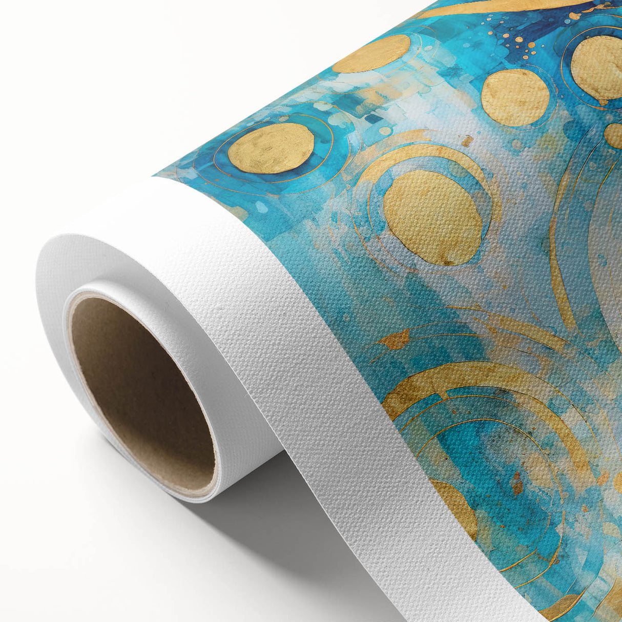 Abstract strokes wall art on rolled canvas showcasing vibrant colors and dynamic patterns, perfect for modern home decor or artistic spaces, delivered in protective packaging.