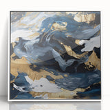 Framed wall art featuring abstract strokes in white and muted colors, showcasing modern design elements ideal for contemporary home decor.