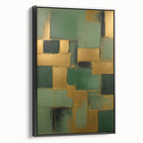 Framed canvas wall art featuring abstract strokes in black and white, showcasing modern artistic design with a sleek side profile, ideal for contemporary decor.