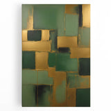 Abstract canvas wall art featuring colorful strokes in shades of blue, orange, and gold, designed to enhance modern interiors with a vibrant artistic touch. This stretched canvas piece is perfect for contemporary decor, adding a dynamic focal point to any room.