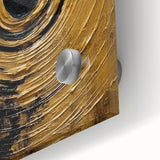 Close-up of abstract strokes wall art design on acrylic glass, showcasing vibrant colors and fluid patterns, perfect for modern home decor or office spaces.