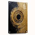 Abstract wall art featuring colorful strokes in a modern design, displayed in a side view on acrylic glass with visible mounting pins for an elegant finish.