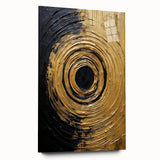 Abstract wall art featuring vibrant strokes in a colorful design, displayed in a sleek acrylic glass frame from a side view, showcasing its modern aesthetic and texture.