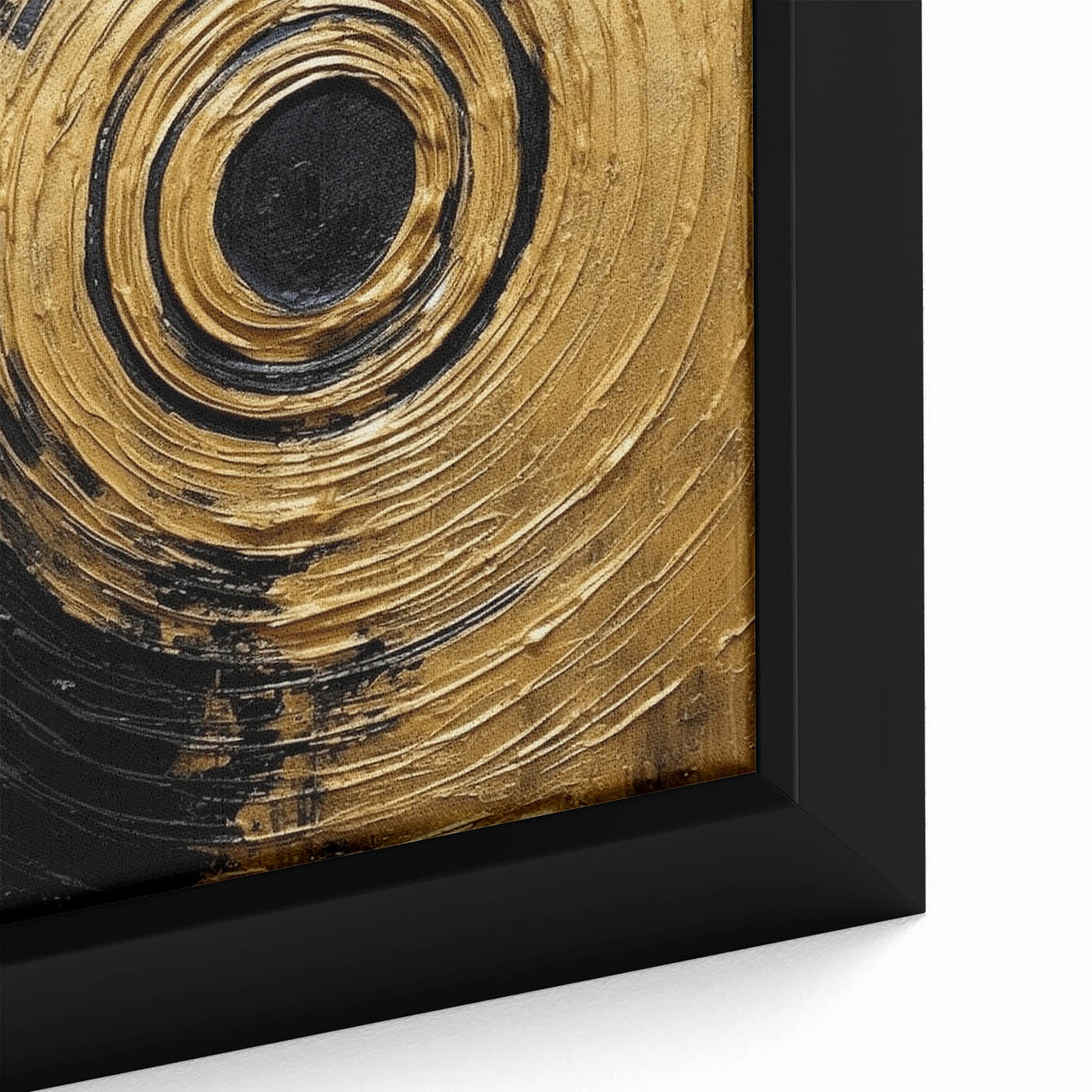 Close-up of a framed canvas wall art featuring abstract strokes in vibrant colors, perfect for modern decor. This artwork adds a stylish touch to any living space.