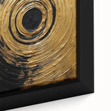 Close-up of a framed canvas wall art featuring abstract strokes in vibrant colors, perfect for modern decor. This artwork adds a stylish touch to any living space.