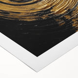 Abstract wall art on rolled canvas showcasing vibrant strokes of blue, orange, and yellow. Perfect for modern home decor, this eye-catching piece brings energy and creativity to any space.