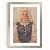 Modern Wall Art - Štefan Polkoráb’s Girl in Folk Costume Print