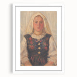 Modern Wall Art - Štefan Polkoráb’s Girl in Folk Costume Print