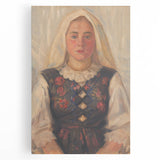 Modern Wall Art - Štefan Polkoráb’s Girl in Folk Costume Print