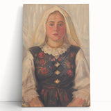 Modern Wall Art - Štefan Polkoráb’s Girl in Folk Costume Print