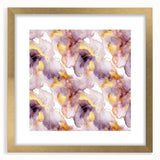 Abstract strokes wall art in a gold frame with a mat, showcasing vibrant colors and fluid designs. Perfect for modern home decor and artistic displays.