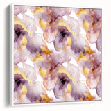 Framed canvas wall art showcasing abstract strokes in soft white and beige tones, elegantly displayed in a modern setting, perfect for contemporary decor.