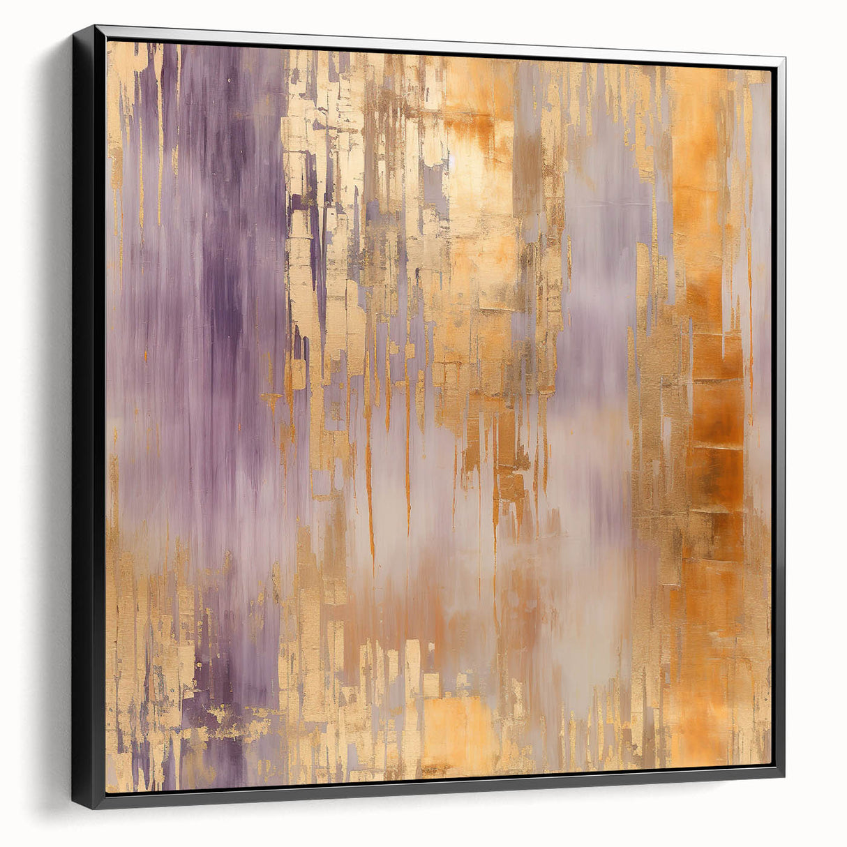 Framed wall art showcasing abstract strokes in black and white, highlighting a modern design suitable for contemporary home decor. Side view emphasizes the canvas texture and framing details, perfect for adding artistic flair to any room.