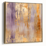 Framed abstract strokes wall art in silver and gold tones, showcasing a modern design that adds elegance to any room decor, perfect for contemporary interiors.