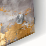 Abstract wall art design featuring vibrant strokes in blue, yellow, and orange hues, printed on acrylic glass, showcasing a modern aesthetic for contemporary decor.