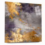 Abstract wall art featuring colorful strokes in vibrant hues, displayed in a sleek acrylic frame, showcasing a side view that highlights its modern design and artistic flair. Perfect for contemporary home decor, this piece adds a dynamic touch to any space.