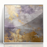 Framed abstract wall art showcasing dynamic white and gray strokes on an acrylic background, adding a modern touch to interior decor. Perfect for contemporary spaces.