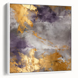 Framed abstract strokes wall art in white, showcasing modern design elements with a textured canvas finish, perfect for contemporary home decor.