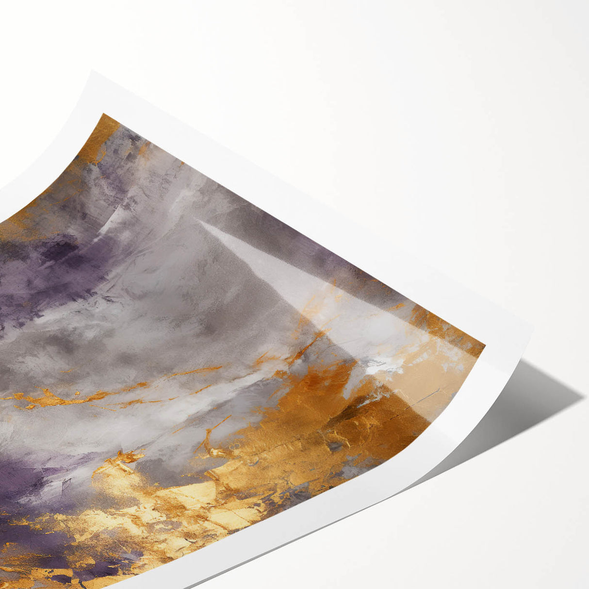 Abstract wall art print showcasing vibrant strokes of blue, yellow, and red on a textured surface, ideal for modern home decor or office settings. This rolled print is perfect for adding a splash of color and creativity to any space.